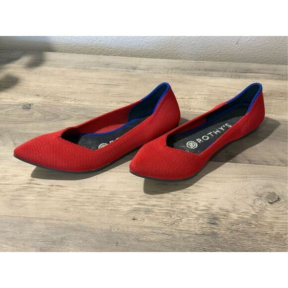 Rothy’s The Point Pillow Like Insoles Chili Red Flats Women’s Size 6 - Picture 4 of 9